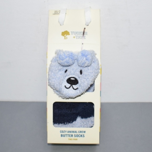 Tucker + Tate 2 Pair Cozy Animal Crew Butter Socks - Picture 1 of 4